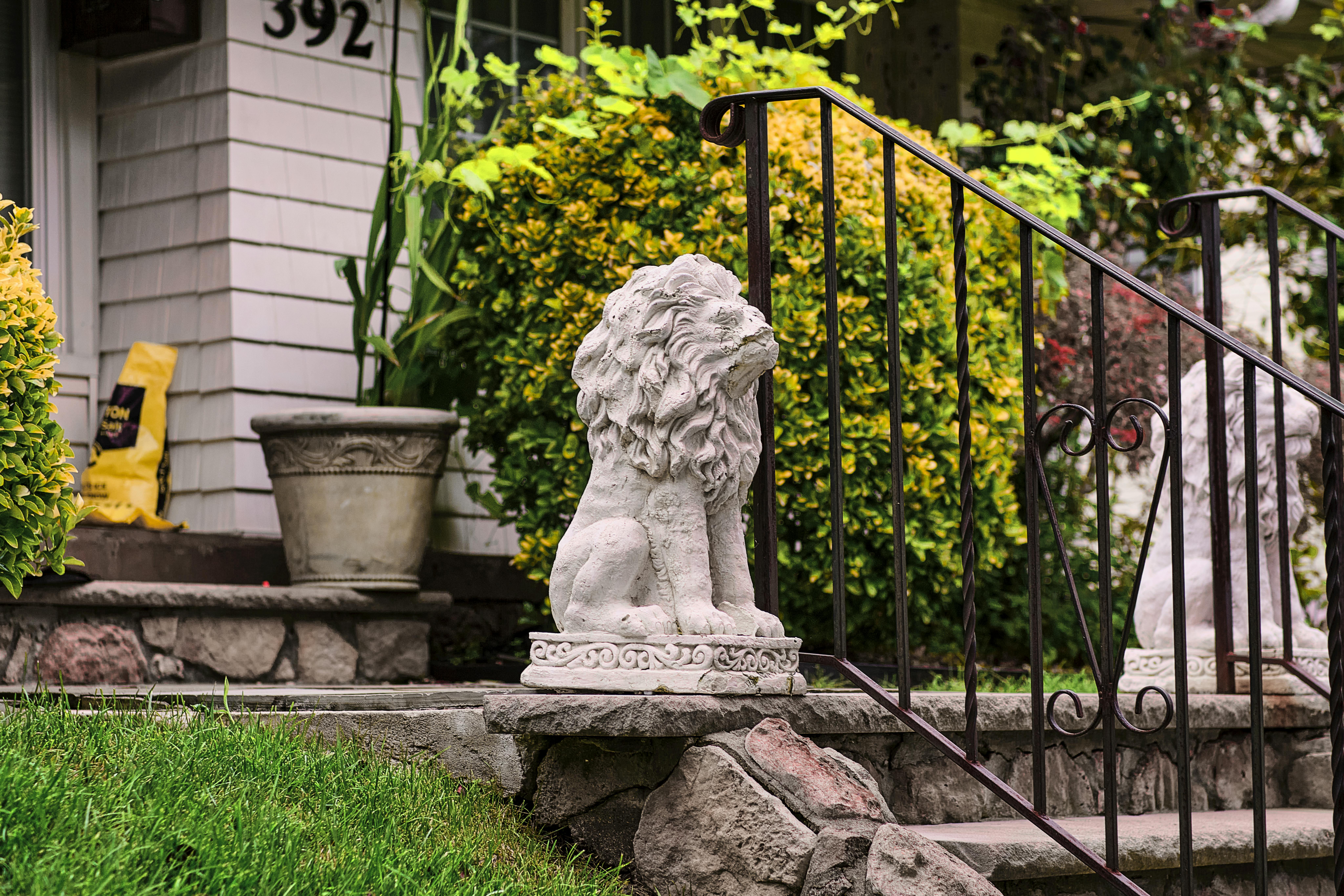 Residential landscape design and stone bed edging in Charlotte North Carolina