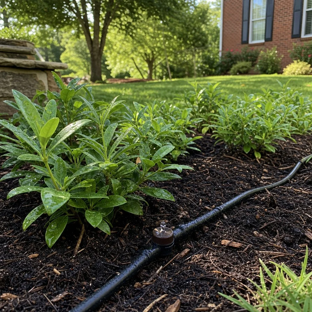 Irrigation install at a Mint Hill property